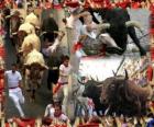 Τρέξιμο των ταύρων ή encierro, Sanfermines. Pamplona, ​​Navarra, Ισπανία. San Fermin φεστιβάλ από τις 6 έως τις 14 Ιουλίου
